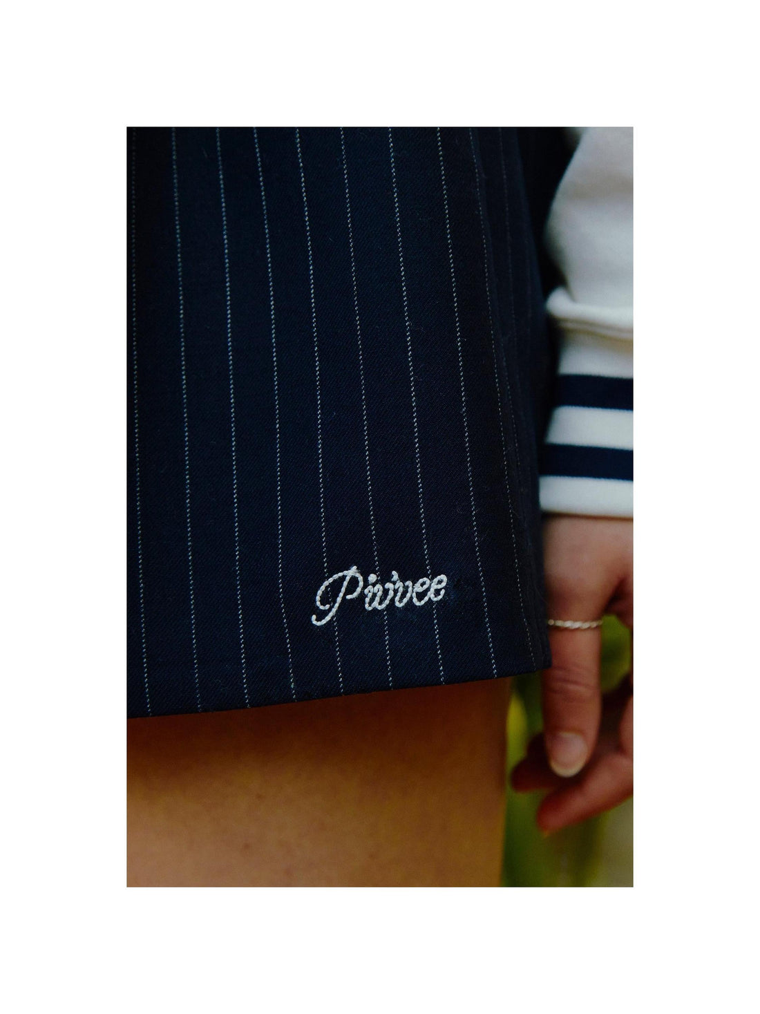 Piv'vee Pinstripe Drawstring Mini Skirt - The Golf Season | One Stop for Your Golf Shopping!