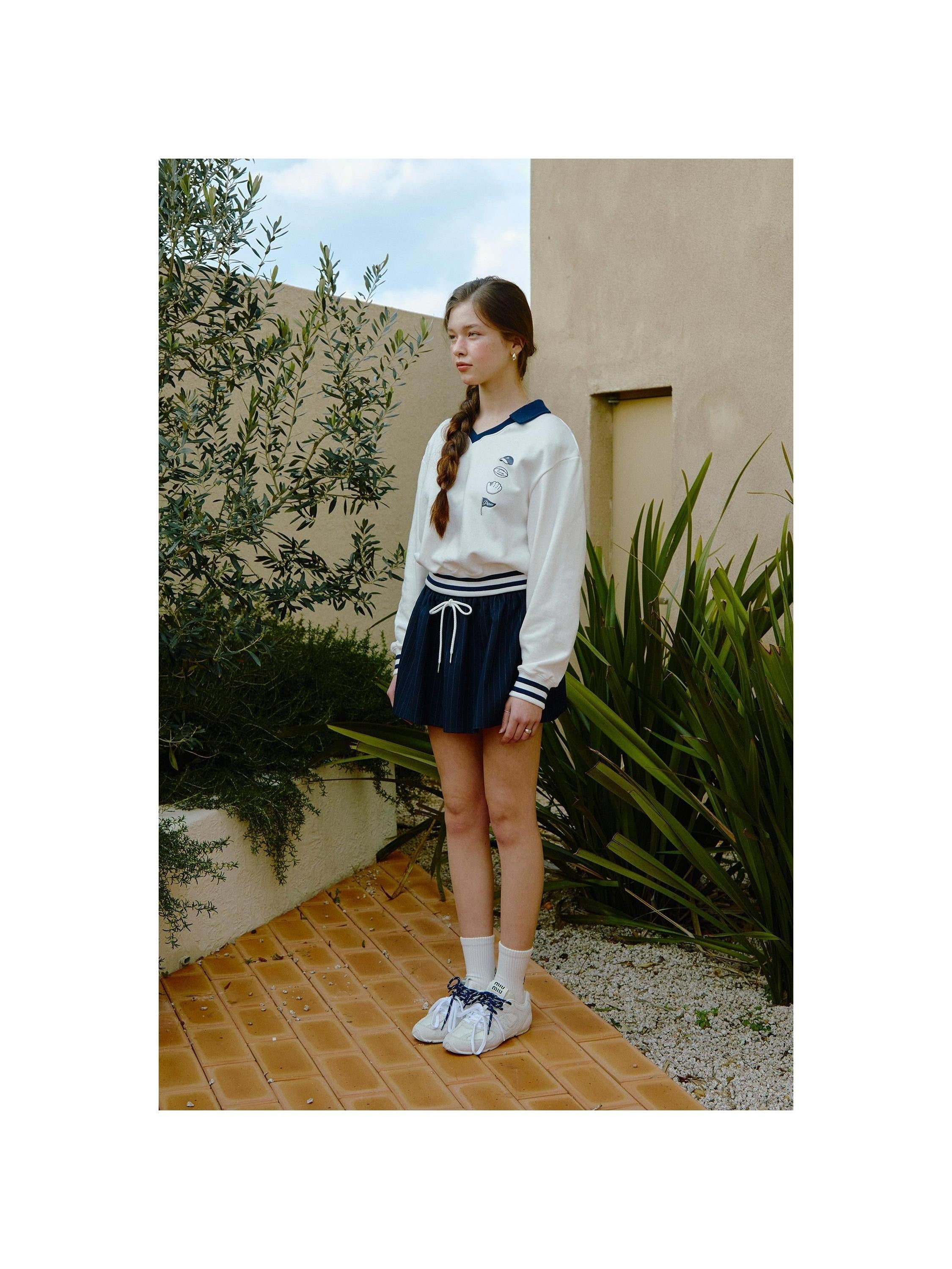 Piv'vee Pinstripe Drawstring Mini Skirt - The Golf Season | One Stop for Your Golf Shopping!