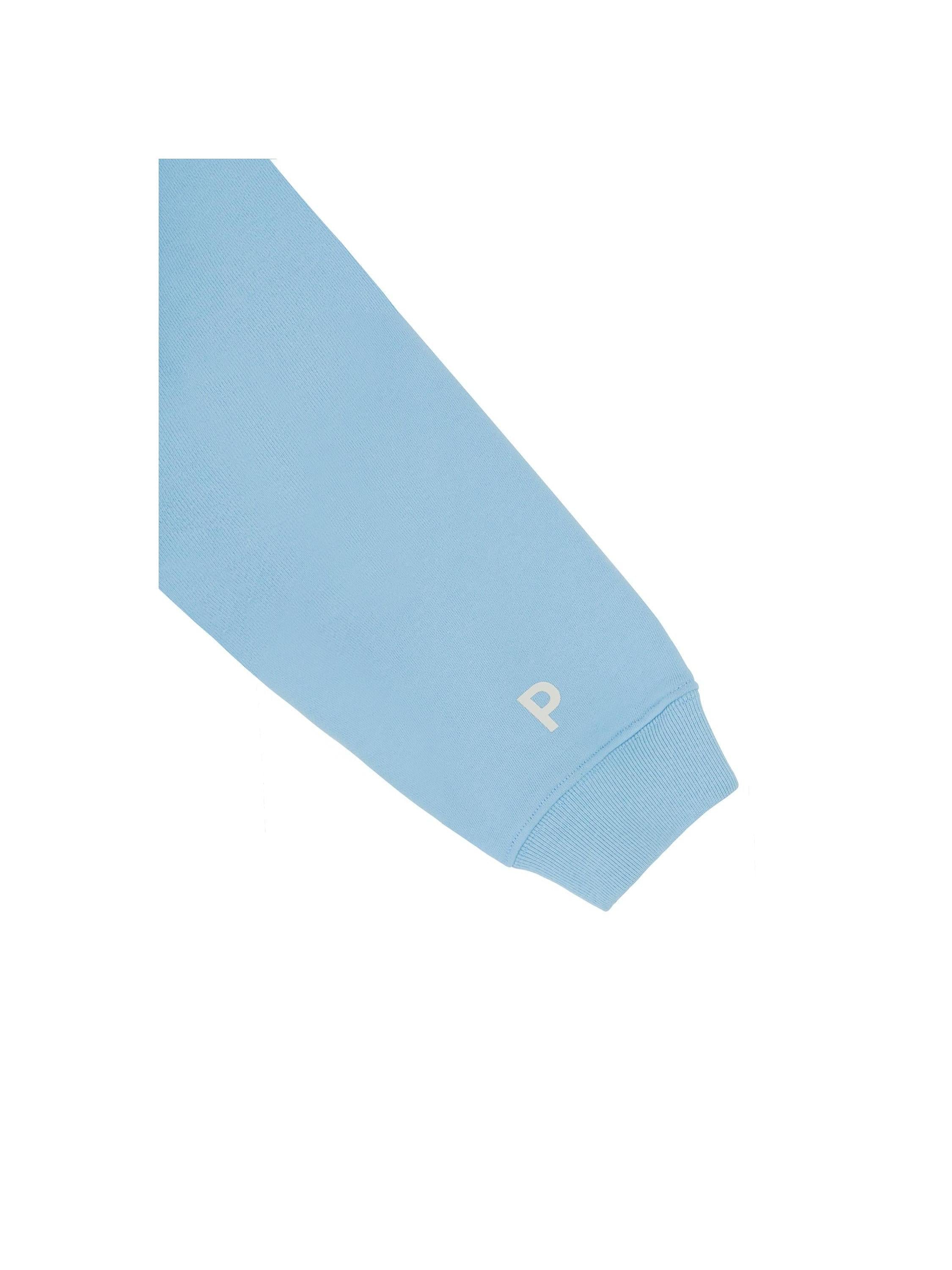 Piv'vee Light Blue Sweatshirt with Logo Detail on Sleeve for Cozy Casual Wear