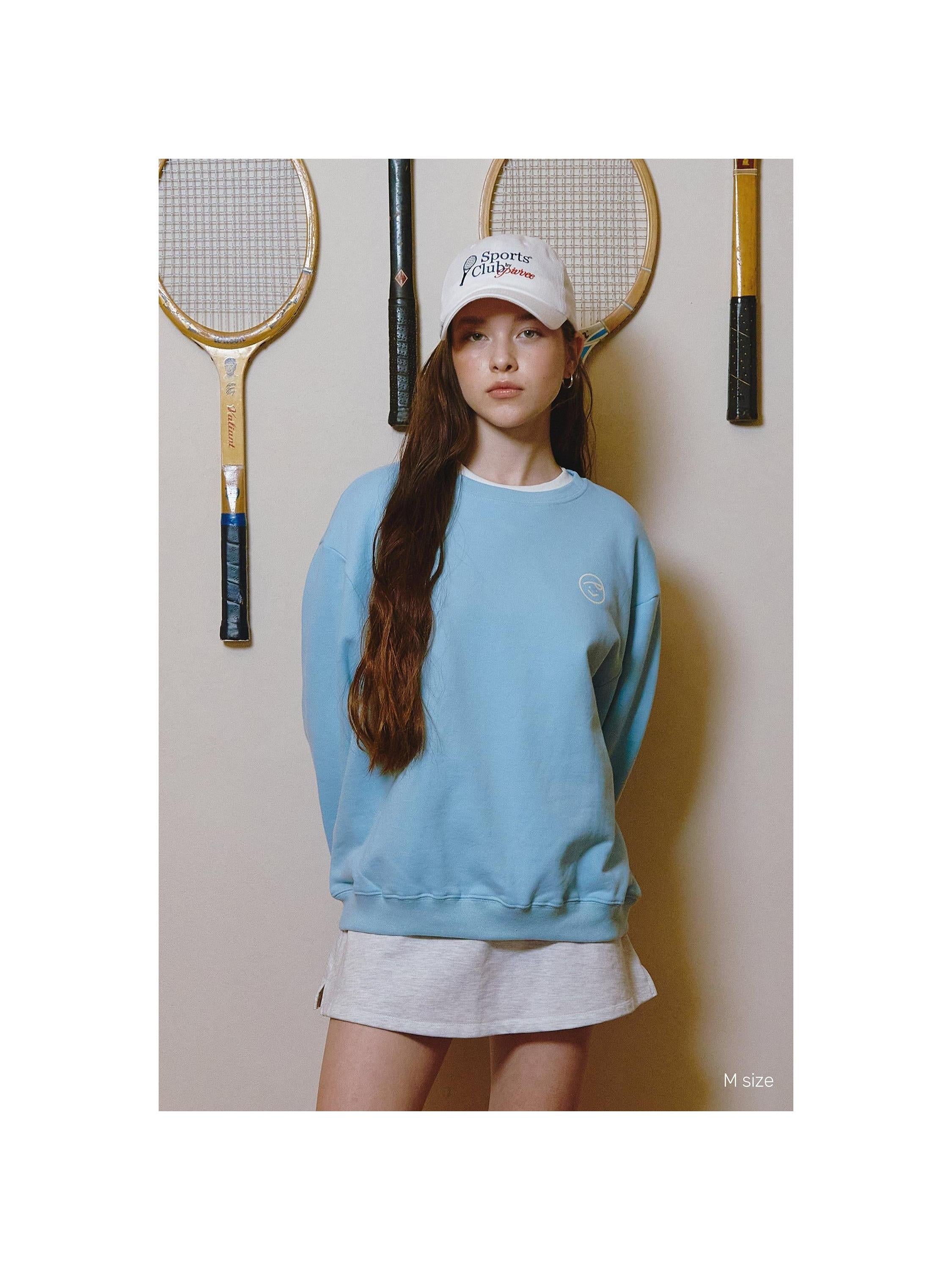 Piv'vee Light Blue Sweatshirt for Women in M Size, Styled with Casual Look