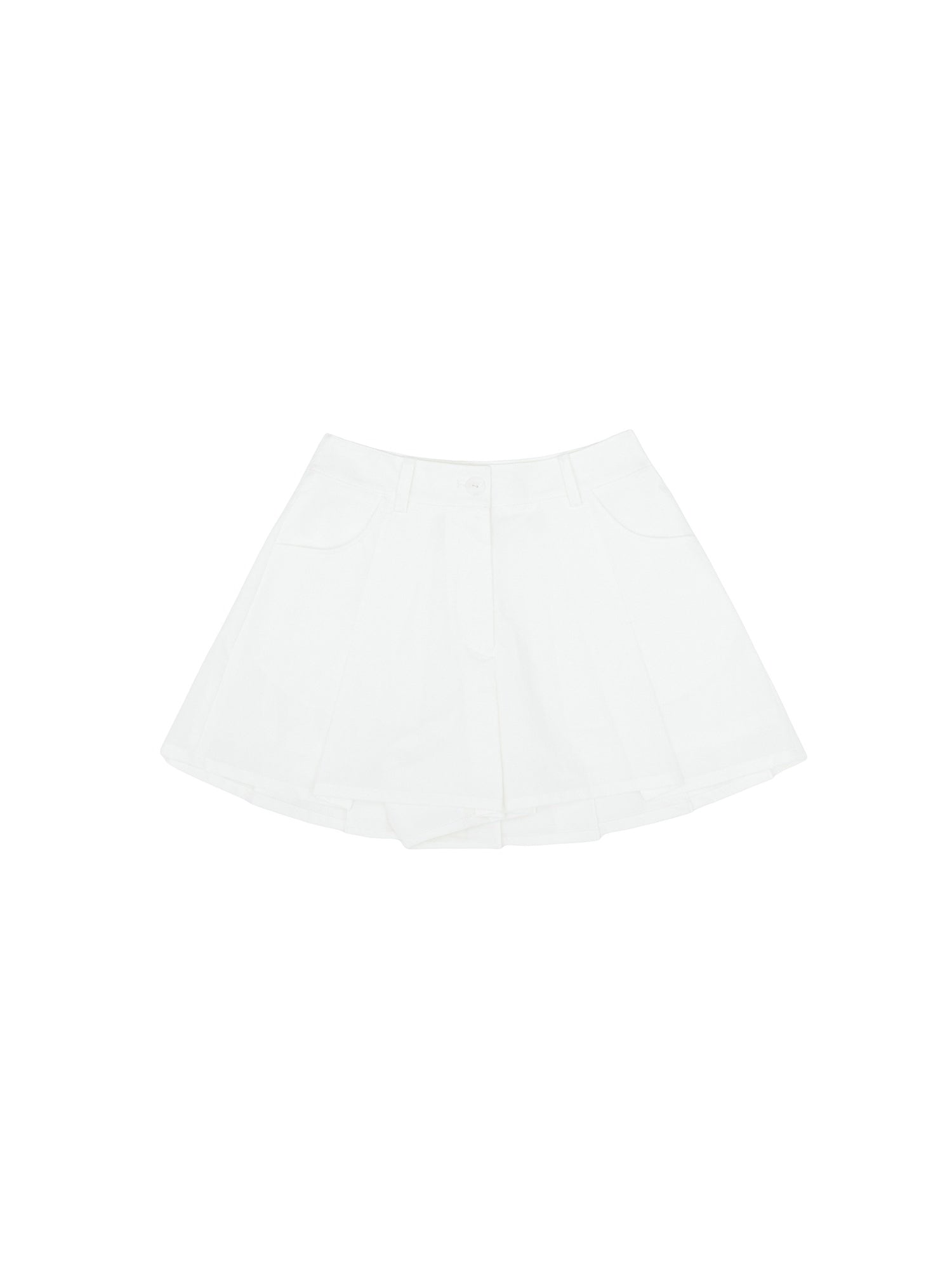Piv'vee Pleated Culotte Pants-Cloud White