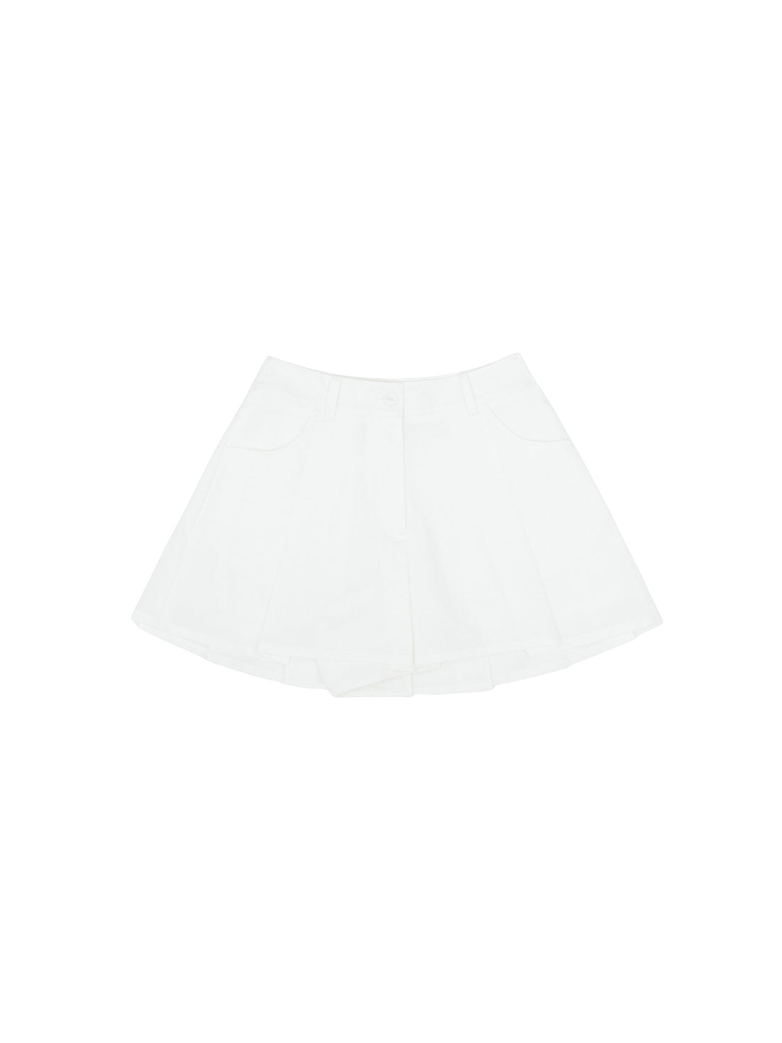 Piv'vee Pleated Culotte Pants-Cloud White