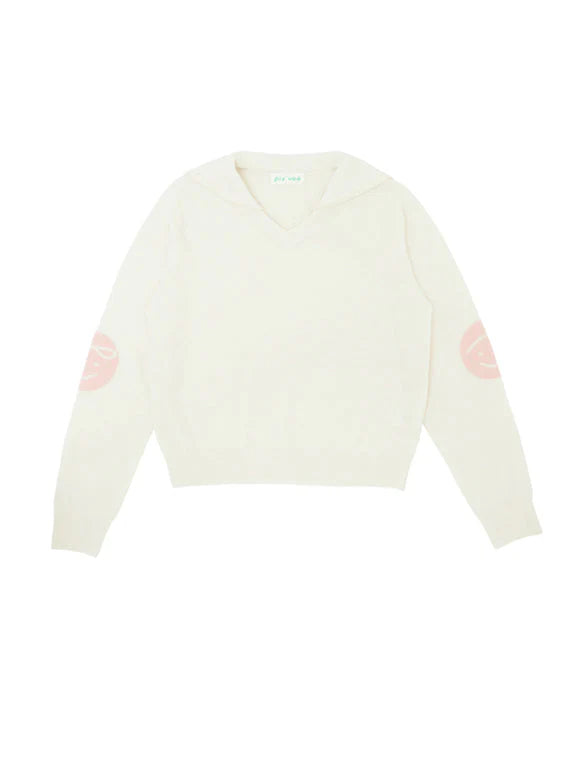 Piv'vee Sailor Collar Cashmere Knit-Beige